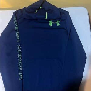 Under Armour Mens Navy and Neon Green Hoodie